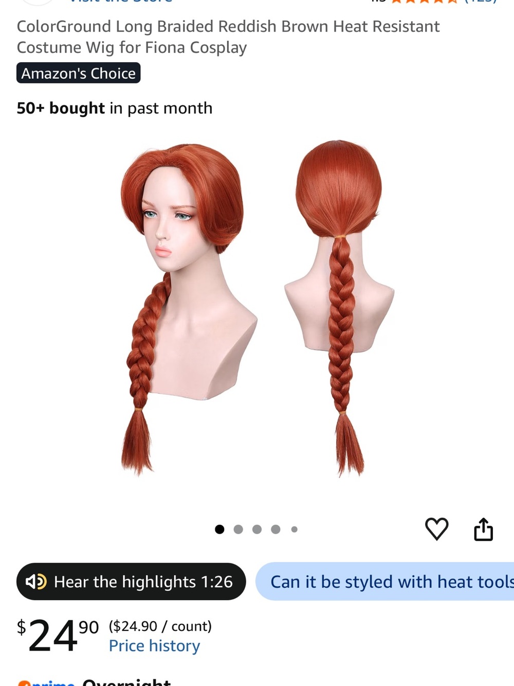 Reddish Brown Long Braided Women's Wig - Heat Resistant